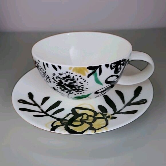 Crate & Barrel Limited Edition Cup & Saucer Set 2014 Penelope Dullaghan - Picture 1 of 7